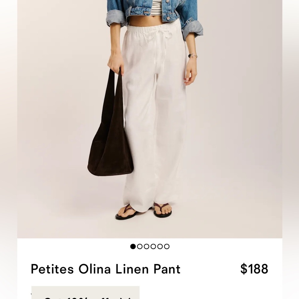 Reformation Olina White Linen Pants (petite!)